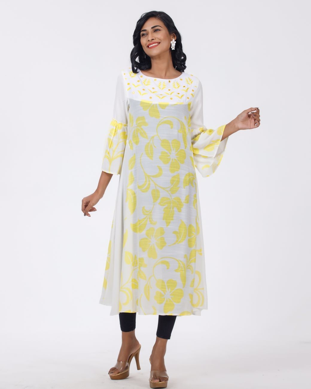 WOMEN'S WOVEN LONG KURTI